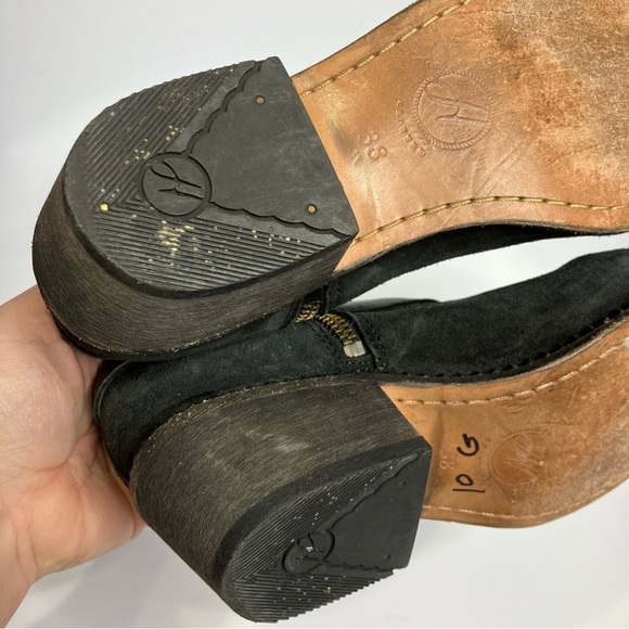 Hand Crafted black leather ankle boots size 38 - Picture 6 of 8